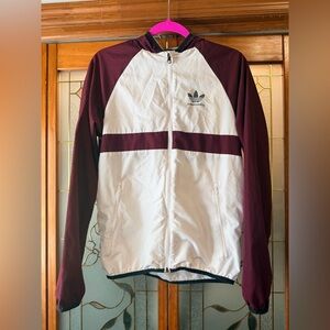 Adidas Skateboarding Jacket in Burgundy and White